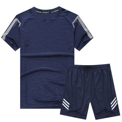 Fashion 2 PCS Men's T-Shirt & Shorts Set - Navy Blue