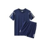 Fashion 2 PCS Men's T-Shirt & Shorts Set - Navy Blue