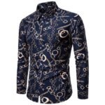 Fashion Men'S Button Shirt Men Casual Print Shirt Long Sleeved Shirts.
