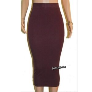 Fashion Sexy Curves Ribbed Pencil Skirt(Hips 40-46inches)