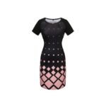 Fashion Women's Short Sleeve Dress Slim Evening Grown Ladies Clothes