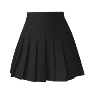 Girls Tennis Pleated Skirt High Waisted Mini Skirts School Black XXL