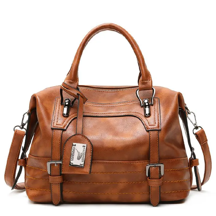 New Arrival Top Fashion Women's Bag Oil Wax Leather Bag Soft Leather Bag Single Shoulder Bag Crossbody Bag Handbag Boston Women's Bag Handle Bag Large Capacity Bag Valentine's...
