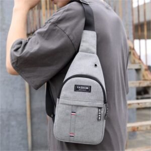 Cross-Body Sling Bags Simple Personality Versatile Men'S Crossbody Bag Polyester Waterproof Outdoor Sports Lightweight Mobile Phone Chest Bag