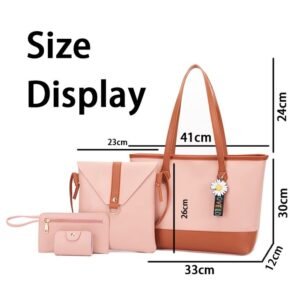 Fashion 4 PCS Women Bags Ladies Bags Handbags Purse Shoulder Bags Tote Bags