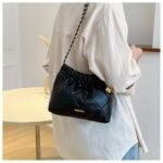 Fashion Casual Handbags Soft PU leather Chain Shoulder Bag Drawstring Crossbody Bag