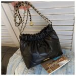 Fashion Casual Handbags Soft PU leather Chain Shoulder Bag Drawstring Crossbody Bag