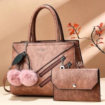 Fashion Latest Design Fashion Women's And Ladies Hand Bags 2 IN 1 Set