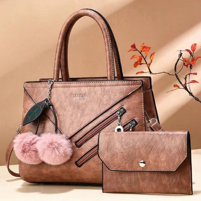 Fashion Latest Design Fashion Women's And Ladies Hand Bags 2 IN 1 Set