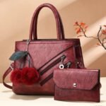 Fashion Latest Design Fashion Women's And Ladies Hand Bags 2 IN 1 Set
