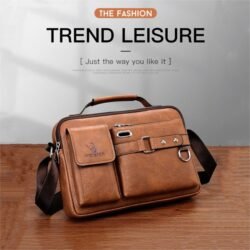 Fashion Men's Retro PU Leather Shoulder Bag,Business Briefcase,Handbag,Travel Backpack