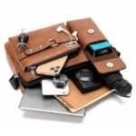 Fashion Men's Retro PU Leather Shoulder Bag,Business Briefcase,Handbag,Travel Backpack