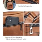 Fashion Men's Vintage PU Leather Shoulder Bag,Casual Handbag,Travel Backpack-Vertical