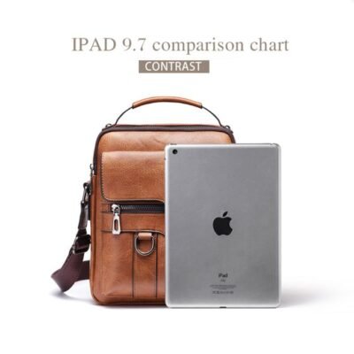 Fashion Men's Vintage PU Leather Shoulder Bag,Casual Handbag,Travel Backpack-Vertical