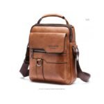 Fashion Men's Vintage PU Leather Shoulder Bag,Casual Handbag,Travel Backpack-Vertical