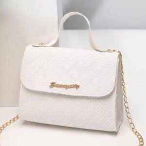 Fashion Portable Leather HandBags For Ladies Small Crossbody Bags Women Chain Shoulder Bag For Girls White