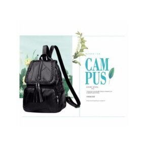 Fashion Women Backpack Bag Shoulder Bags PU Leather Travel Bag-Black