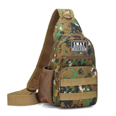 Outdoor sports shoulder bag leisure multifunctional diagonal backpack Camo men's corset Messenger bag fashion simple shopping men's bag.Two back methods Cross-Body Sling Bags