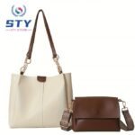 STY 2 In 1 Ladies Handbags Set Women Shoulder Bags Tote Bag Crossbody Bag