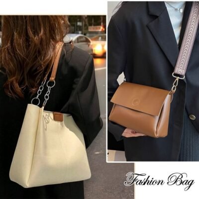 STY 2 In 1 Ladies Handbags Set Women Shoulder Bags Tote Bag Crossbody Bag