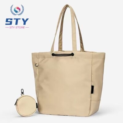 STY 2 In 1 Women Large Capacity Tote Coin Purse Set Ladies Handbag Nylon Bag