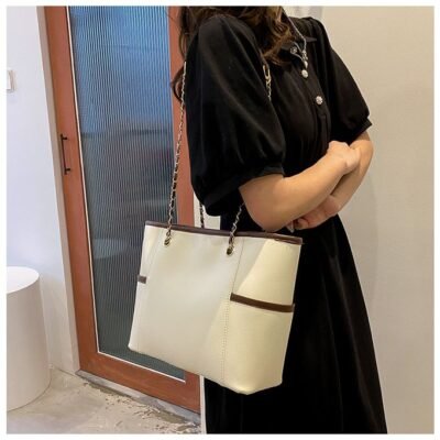 STY Ladies Shoulder Bag Women Handbags Tote Bag Commuter Bag PU Chain Bag