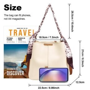 STY Women Bucket Bag Ladies Ribbon Shoulder Bag Handbags Multi-carry Cross-body Bag