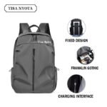 Tisa Nyota Men Backpack Bags Business Laptop Backpack With USB Waterproof Bags Grey