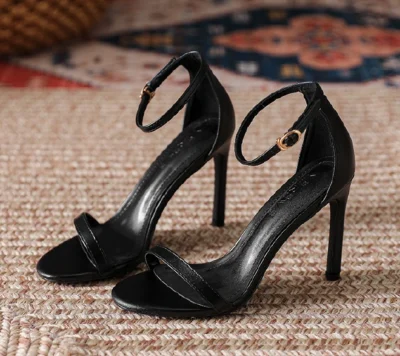 Fashion 2019 Women 10 8 6cm High Heels Sandals Lady Fetish Stripper Plus Size 33-43 Strappy Shoes Stripper Stiletto Low Heels Nude Pumps（#Heel Height 10cm）