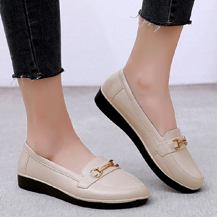 SXCHEN Ladies Shoes Flats Ballet & Dance Waterproof Plastic Shoes Women's New Pointed-toe Single Shoes British Style Loafers Black Professional Dress Work Shoes Formal Shoes Mom...