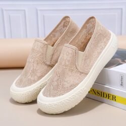 SXCHEN Women's Shoes Flats Loafers Versatile Mesh Slip-On Casual Breathable Soft-Soled Mother's Lazy Shoes Single Shoes Flat-Soled Loafers Ladies Shoes Girls School Fashion...